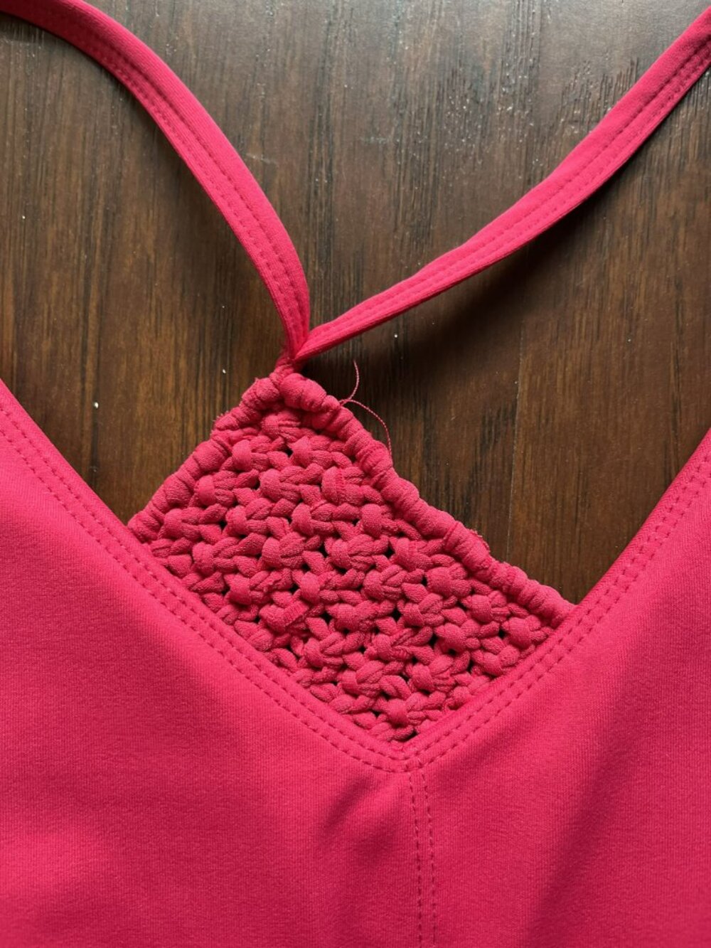 Carbon38 Pink Crochet Back Sports Bra L Polyester Spandex Blend - Picture 6 of 6